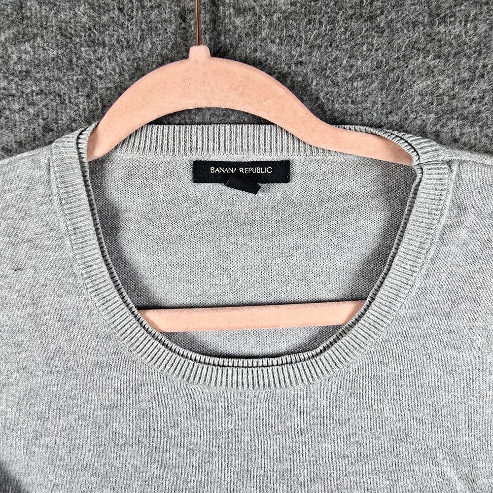 Banana Republic‎ Women L Grey/Gray Pullover Sweater W Button Side Closure - Picture 3 of 11